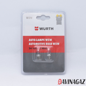 WURTH - Автолампа тип W5W 24V 5W, W2.1x9.5D, 2 шт в блистере
