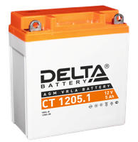 Аккумулятор для мотоциклов и скутеров - DELTA 65А 5A/h 120х60х129мм / CT 1205.1
