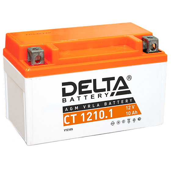 Аккумулятор для мотоциклов и скутеров - DELTA 190А 10A/h 10A/h 150х86х93мм / CT 1210.1