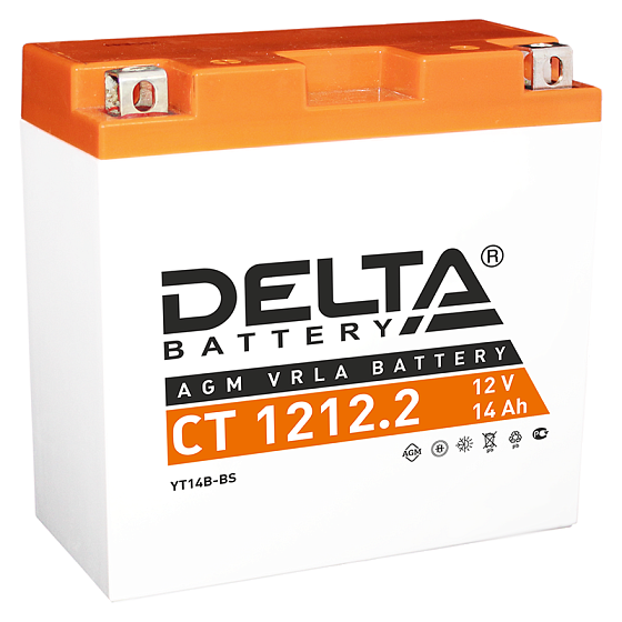 Аккумулятор для мотоциклов и скутеров - DELTA 155А 14A/h 151х71х146мм / CT 1212.2