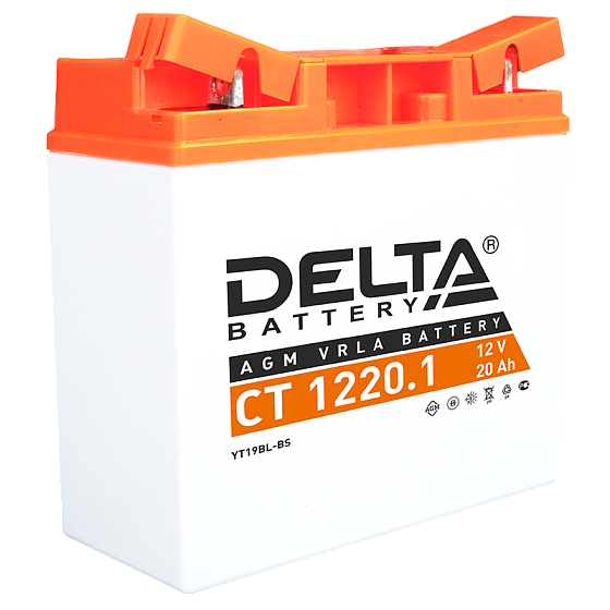 Аккумулятор для мотоциклов и скутеров - DELTA 260А 20A/h 181х77х167мм / CT 1220.1