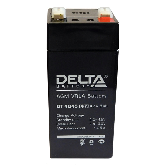 Промышленный аккумулятор - DELTA 4В 4,5A/h (47 мм) 47х47х101мм / DT 4045 (47мм)