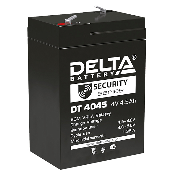 Промышленный аккумулятор - DELTA 4В 4,5A/h 70х47х105мм / DT 4045