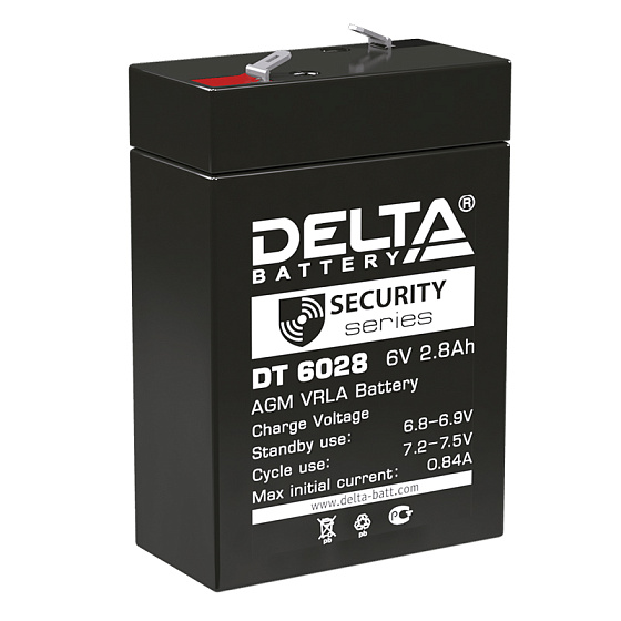 Промышленный аккумулятор - DELTA 6В 2,8A/h 66х33х99мм / DT 6028