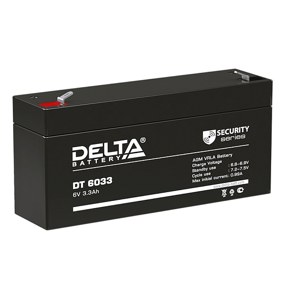 Промышленный аккумулятор - DELTA 6В 3,3A/h 134х34х66мм / DT 6033