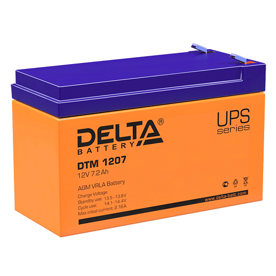 Промышленный аккумулятор - DELTA 12В 7A/h 151х65х100мм / DTM 1207