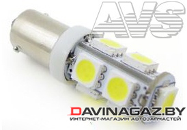 AVS - Светодиодная лампочка белая B009 Т8 (BA9S) 1.5W 9SMD 5050, 2шт / A80643S