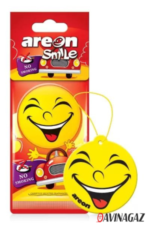 AREON - Ароматизатор SMILE Dry No Smoking картонка смайл / ARE-ASD17