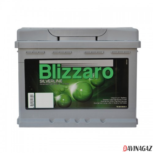 Аккумулятор - BLIZZARO SILVERLINE 60Ah 490A R+ 242x175x190мм / L2 060 049 013